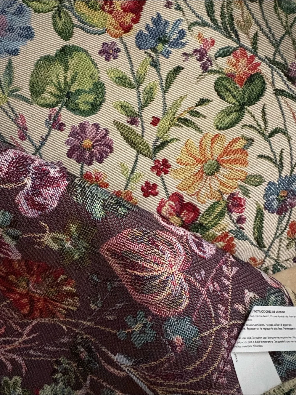 Floral Tapestry Fabric Dinner Place Mats Floral Jardin - Colorful Garden Print